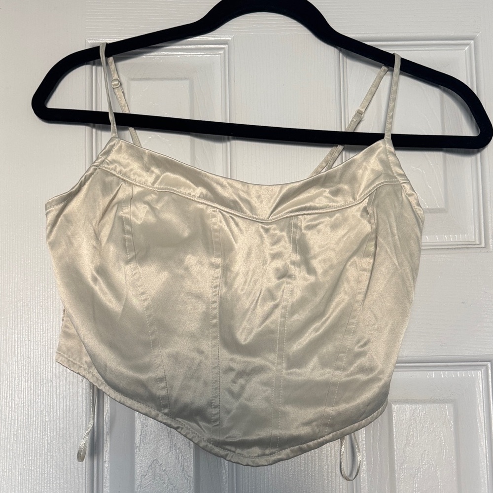 American Eagle Outfitters Cream Crop Top